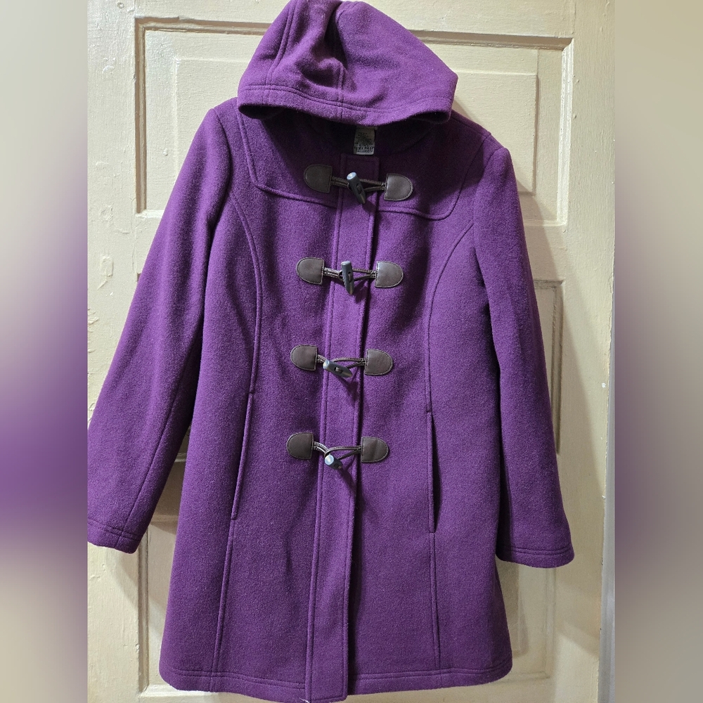 L.L. Bean Italian Lambswool 3M Thinsulate Duffel Coat Royal Plum NWT Size: 6P